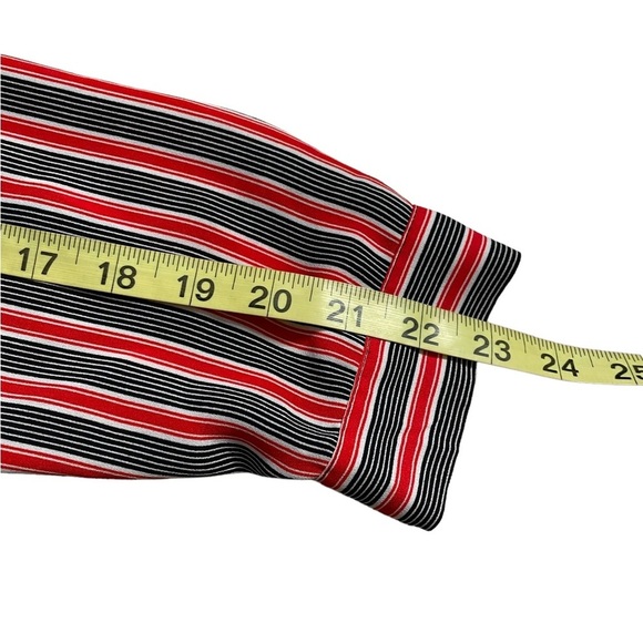 DR2 red black striped long sleeve retro button down shirt size medium - Picture 9 of 11